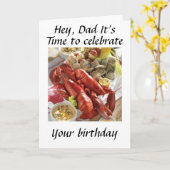おいパパここはロブスターボイル誕生日ウィッシュ カード (黄色い花)