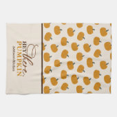 おいパーソナライズされたカボチャのエプロン キッチンタオル (横)
