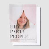 おいパーティーみんな！写真ファンシーグラード ベラム紙招待状 (オフセット)