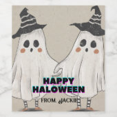 おいブハロウィーンかわいい子供へ招待状と任意 ワインラベル (シングルラベル)