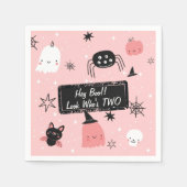 おいブー見て誰が2つの可愛い誕生日ナプキンス幽霊 スタンダードカクテルナプキン (正面)