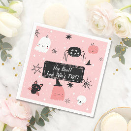 おいブー見て誰が2つの可愛い誕生日ナプキンス幽霊 スタンダードカクテルナプキン