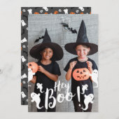 おいブー!ハロウィン不気味家族の写真 シーズンカード (正面/裏面)