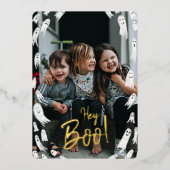 おいブー！ハロウィーン金ゴールドレタリング写真 箔シーズンカード (正面)