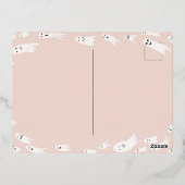 おいブー！ハロウィーン金ゴールドレタリング写真 箔シーズンポストカード (裏面)