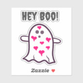 おいブー！幽霊で覆われたハート シール (シート)