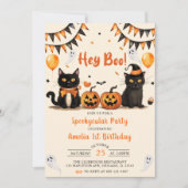 おいブー！黒猫ハロウィーン誕生日パーティー 招待状 (正面)