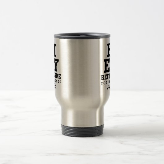 おいレフェリーは君の盲目レフェリーだおもしろいろ トラベルマグ (中央)