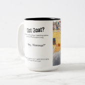 おいワサップ山羊マグ – おもしろいすべてのカップでヤギ！ ツートーンマグカップ (正面左)