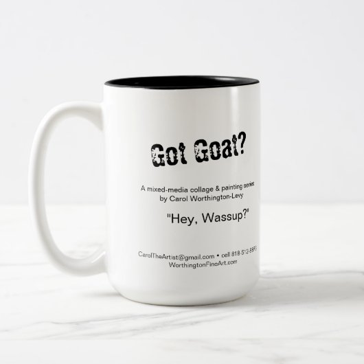 おいワサップ山羊マグ – おもしろいすべてのカップでヤギ! ツートーンマグカップ (左)