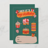 おい俺の誕生日誕生日招待状 サンキューカード (正面/裏面)