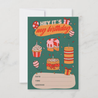 おい俺の誕生日誕生日招待状 サンキューカード