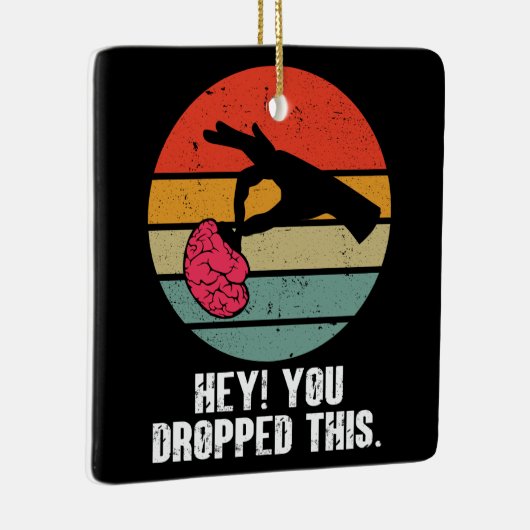おい君この脳ミーム冗談おもしろいレトロ セラミックオーナメント (右)