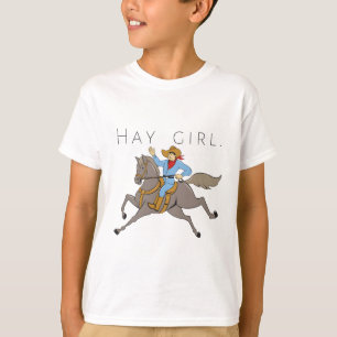 おい女の子おい女の子馬面白い Tシャツ