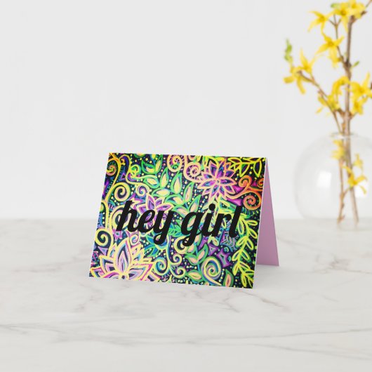 おい女の子おい カード (黄色い花)