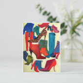 おい女の子は新しいペアが必要か？-ファッションイラストレーション ポストカード (スタンド正面)