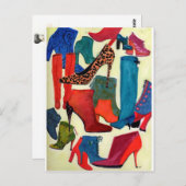 おい女の子は新しいペアが必要か？-ファッションイラストレーション ポストカード (正面/裏面)