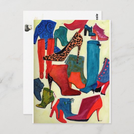 おい女の子は新しいペアが必要か？-ファッションイラストレーション ポストカード (正面/裏面)