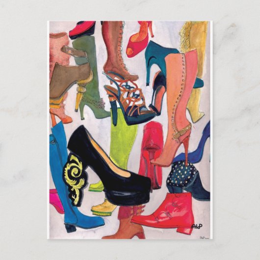 おい女の子は新しいペアが必要か?美しい靴! ポストカード (正面)