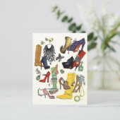 おい女の子は新しいペアが必要か？美しい靴！ ポストカード (スタンド正面)