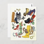 おい女の子は新しいペアが必要か？美しい靴！ ポストカード (正面/裏面)