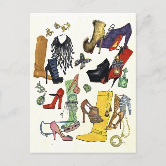 おい女の子は新しいペアが必要か？美しい靴！ ポストカード (正面)