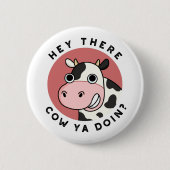 おい牛が動物おもしろいのフン 缶バッジ (正面)