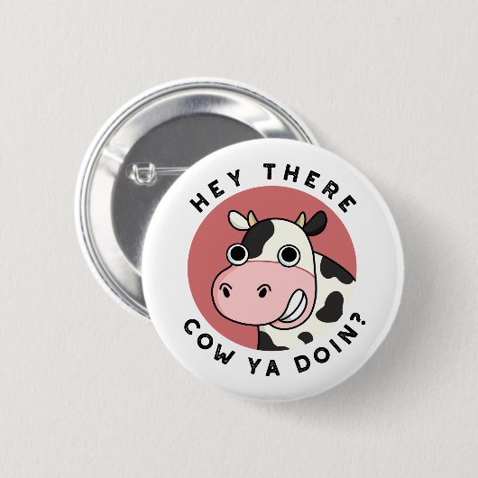 おい牛が動物おもしろいのフン 缶バッジ (正面&裏面)
