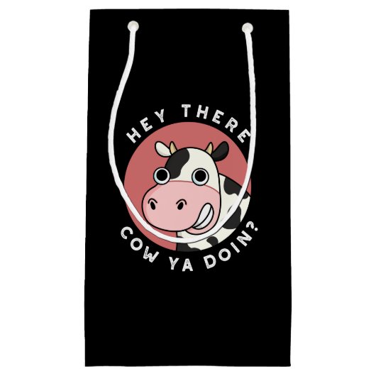 おい牛は動物のパおもしろいン・ダークBG スモールペーパーバッグ (正面)