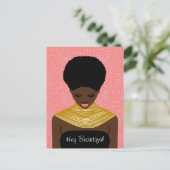 おい部族のネックレスで美しい黒人女性 ポストカード (スタンド正面)