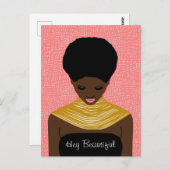 おい部族のネックレスで美しい黒人女性 ポストカード (正面/裏面)