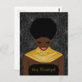 おい部族のネックレスで美しい黒人女性 ポストカード (正面/裏面)