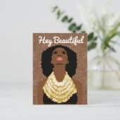 おい部族のネックレスで美しい黒人女性 ポストカード (スタンド正面)