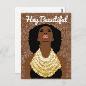 おい部族のネックレスで美しい黒人女性 ポストカード (正面/裏面)