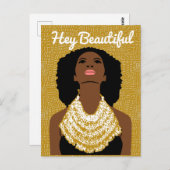 おい部族のネックレスで美しい黒人女性 ポストカード (正面/裏面)