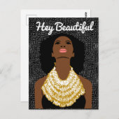 おい部族のネックレスで美しい黒人女性 ポストカード (正面/裏面)