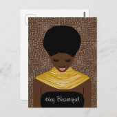 おい部族のネックレスで美しい黒人女性 ポストカード (正面/裏面)