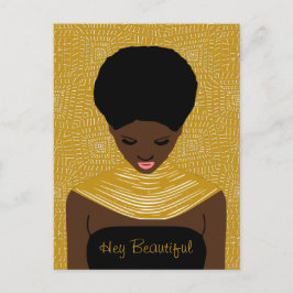 おい部族のネックレスで美しい黒人女性 ポストカード