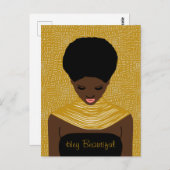 おい部族のネックレスで美しい黒人女性 ポストカード (正面/裏面)