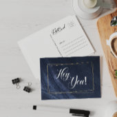 おい青デニム金ゴールドおもしろいこんにちは ポストカード