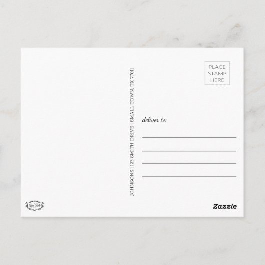 おい青デニム金ゴールドおもしろいこんにちは ポストカード (裏面)