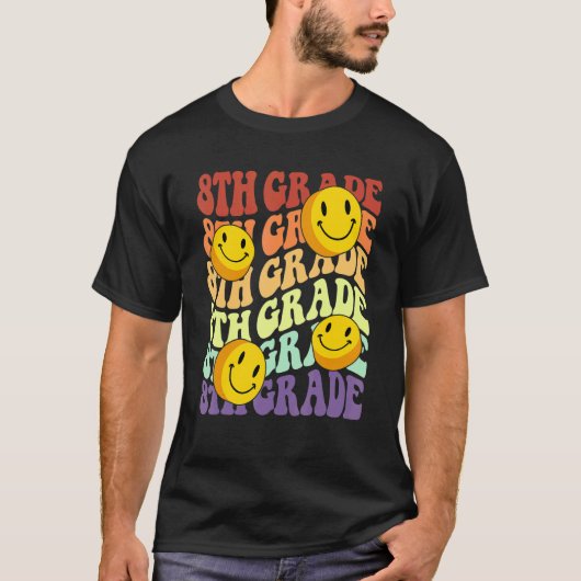 おい8年生8年生先生新学期レトロ Tシャツ (正面)