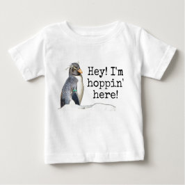 おい！ホッピンだ！ロックホッパーペンギンのシャツ ベビーTシャツ