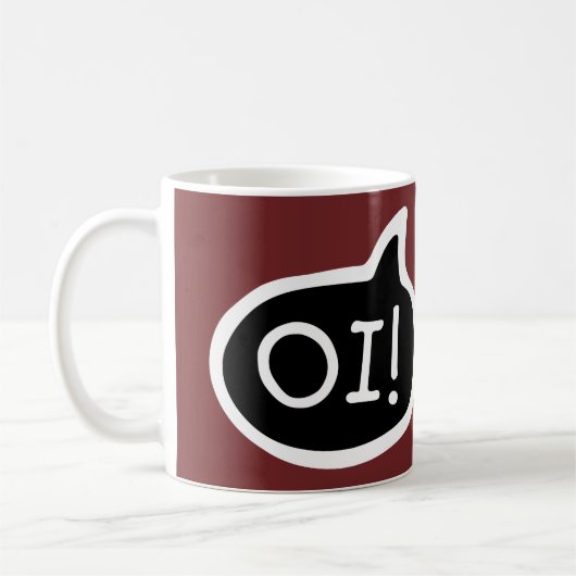 おい!ポルトガル語グリーティング、吹き出し コーヒーマグカップ (左)