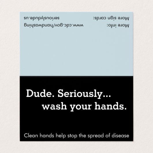 おい。マジで…手洗いリマインダーテントカード 名刺 (外部フラット)