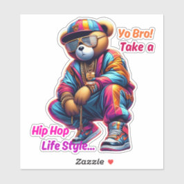 「おい、兄弟！」 テイクaヒップホップライフスタイル – ベアラップのスタイル シール