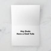 おい、男は「ユール（キリスト降誕祭）」と言うぬいカッコいいぐるみを持っている シーズンカード (内部)