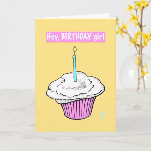 「おい、誕生日娘！」 カード (黄色い花)