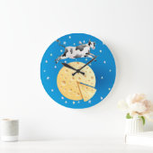 おいDidddle、牛は月時計の上に飛んだ ラージ壁時計 (ホーム)