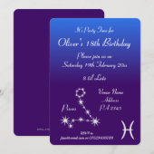 おうしょく座のパイシーズ 星座 ギャラクシー パーティー 招待状 (正面/裏面)